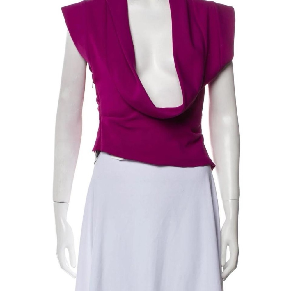 Elegant Magenta Drape Blouse